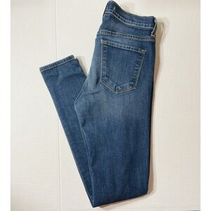 Flying‎ Monkey Jeans Size 28 Mid Rise Skinny Fit Distressed Dark Wash Y2K Luxury